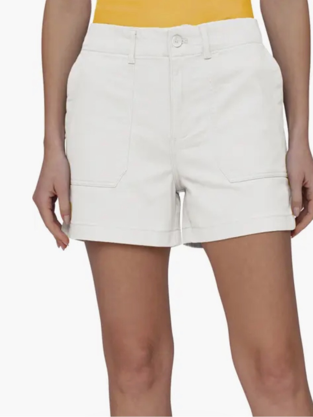 Bagatelle Collection Women's White Utility Bermuda Shorts - Clean Mid-Rise Style